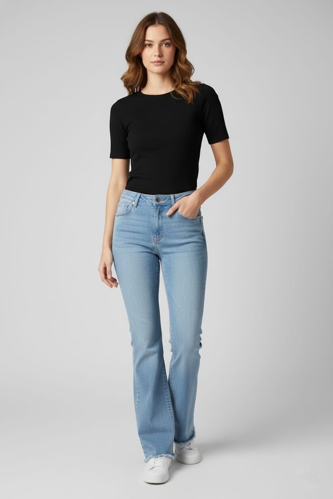 WAX JEANS MUJER AZUL CLARO ACAMPANADO 90262C