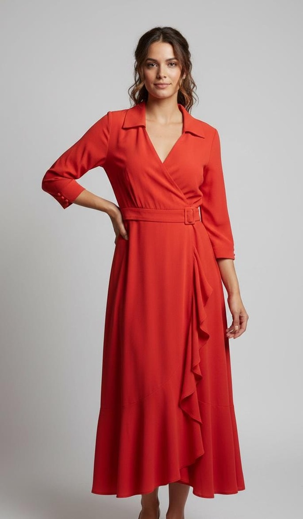 MAISON TARA VESTIDO NARANJA MUJER 92486M