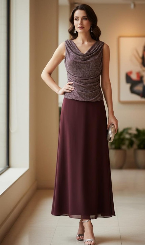 R&M RICHARDS VESTIDO MUJER OCRE-DORADO 9657