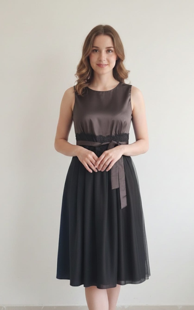 DEMOCRACY VESTIDO MUJER CAFE OSCURO