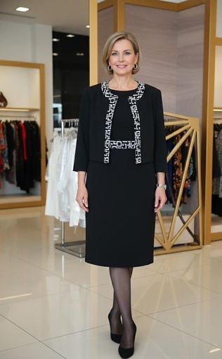 [67473N] DANNY VESTIDO-CHAQ.NEGRO BLANCO