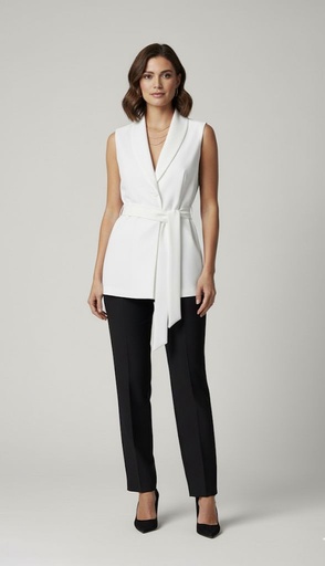 MICHEL CHALECO BLANCO-FAJA 70808