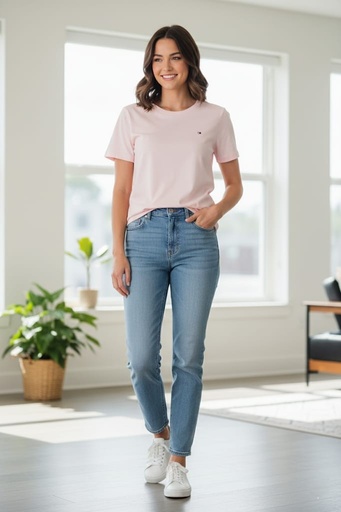 TOMMY CAMISETA ROSA MUJER 76J4883R