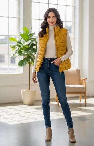 [J10117M] ACTIVE CHALECO MOSTAZA J10117