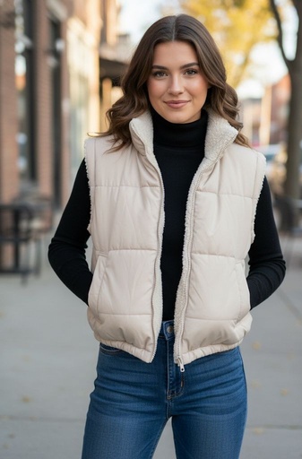 [J14045T] ACTIVE CHALECO TAUPE REVERSIBLE J14045T