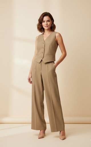 [J14185K] ACTIVE CHALECO-PANTALON KAKHI-BLC J14185K