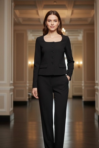 ACTIVE SET CHAQUET-PANTALON NEGRO J14552