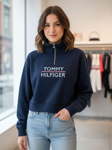 [J42H0421] TOMMY SUETER AZUL MARINO MUJER J42H0421