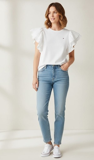 [J49HP590] TOMMY CAMISETA  BLANCO MUJER J49HP590