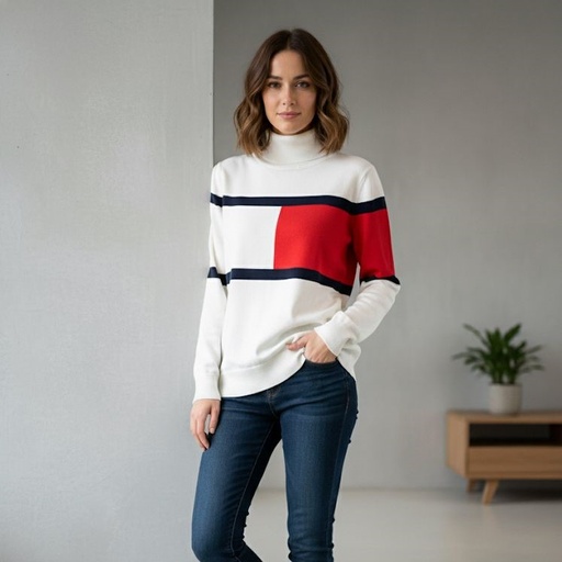 [J49S021] TOMMY SUETER BLANCO-ROJO-AZUL