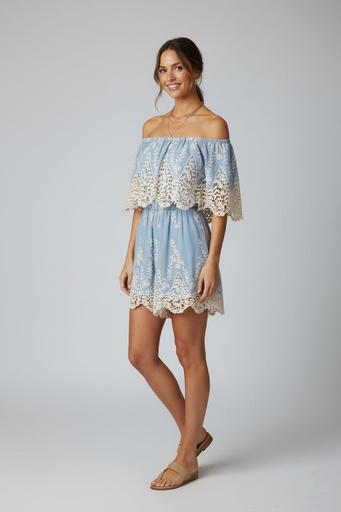 JUST ME JUMPSUIT CORTO MUJER CELESTE JMD6701