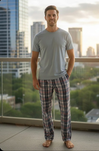 NAUTICA PIJAMA CELESTE CUADIC.CLRS PJ05S3