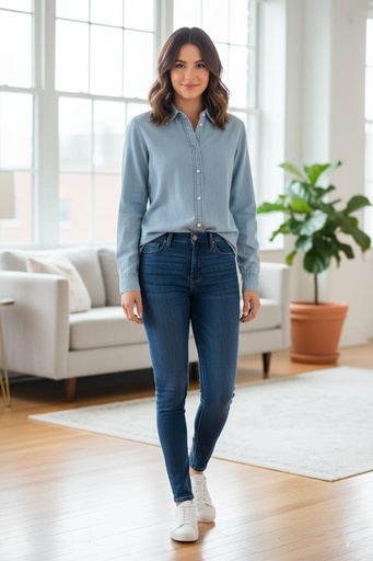 [SP47604576] CALVIN KLEIN CAMISA AZUL JEANS MUJER