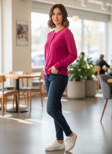 CIELO SUETER BOTONES FUCSHIA MUJER SW650F