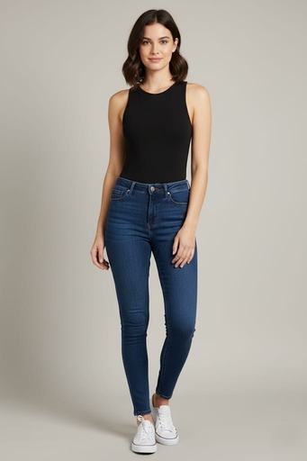 [T11927N] LEOTARDO ESCOTADO NEGRO