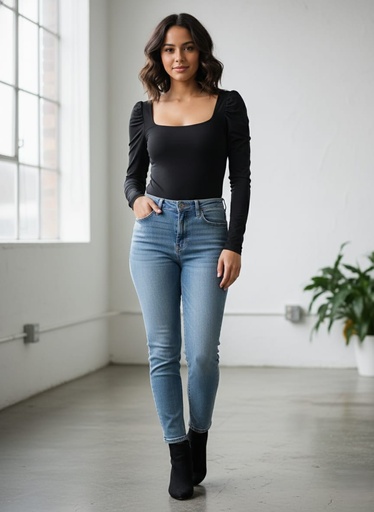 [TW1188] THE WORKSHOP LEOTARDO NEGRO MUJER