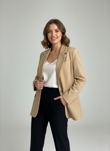 [TWS1000B] STUDIO FALDA KHAKI MUJER