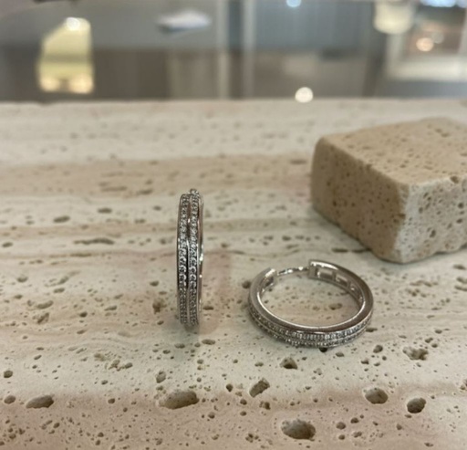 [AE0107] ARETES ARGOLLA PLATA BRILLANTE