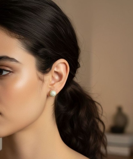 [AE011] ARETES BRILLANTES DORADOS