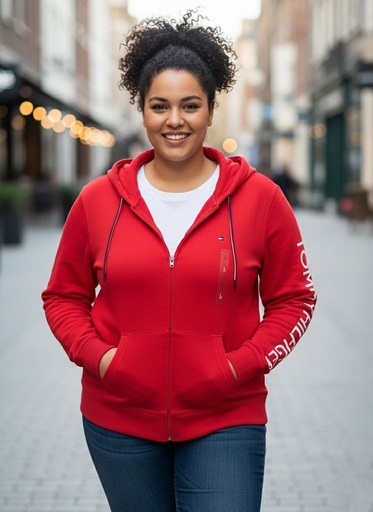 [78J7583] TOMMY SUDADERA HOMBRE ROJO