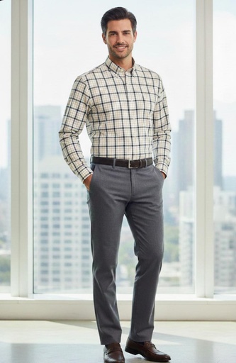 [78JA559] TOMMY CAMISA BLANCO CUADRIC.CLRS