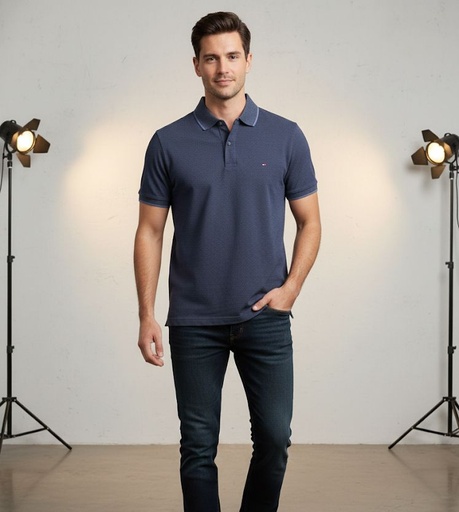 [78JB430] TOMMY CAMISA AZUL HOMBRE