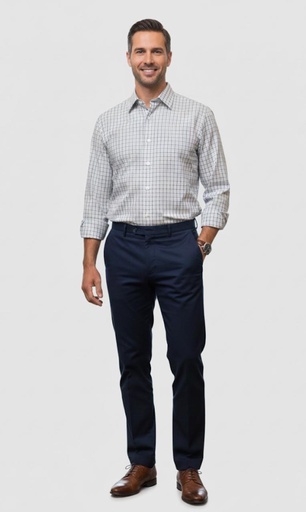 [801224] BANANA CAMISA BLANCO-AMARI-CLESTE CUADRI