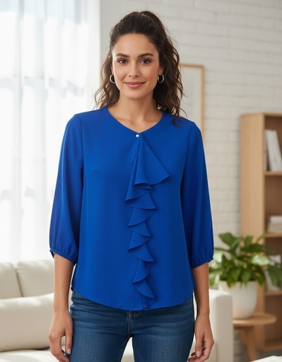 [8063] APRIL BLUSA MUJER AZUL ELECTRICO 8063