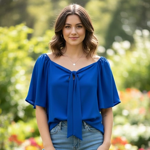 [8698AE] APRIL BLUSA AZUL ELECTRICO MUJER