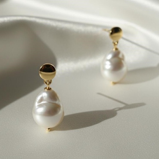 [AE0253] ARETES ENCHAPE GOTA PERLA-DRD