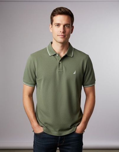 [K1530M] NAUTICA CAMISETA VERDE OLIVO VERDE