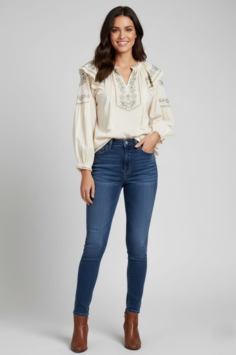 [KC11235M] KANCAN JEANS MUJER AZUL MEDIUM