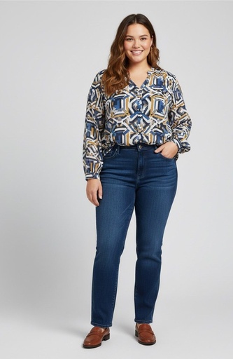[KC11252DP] KANCAN JEANS PLUS AZUL OSCURO