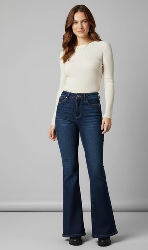 [KC8664D] KANCAN JEANS MUJER AZUL OSCURO