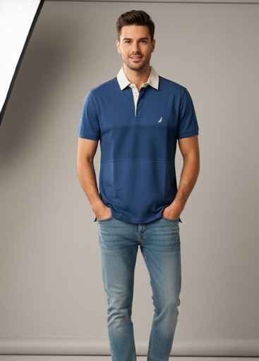 [KR2708AM] NAUTICA CAMISETA AZUL M. HOMBRE