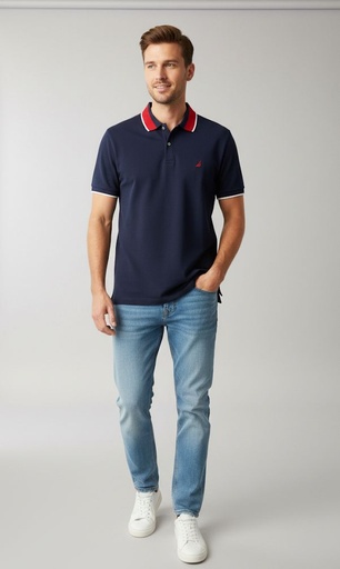 [KR4500A] NAUTICA CAMISA C. POLO AZUL