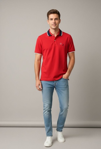[KR4500R] NAUTICA CAMISA C. POLO ROJA