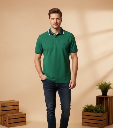 [KR4500V] NAUTICA CAMISA C. POLO VERDE