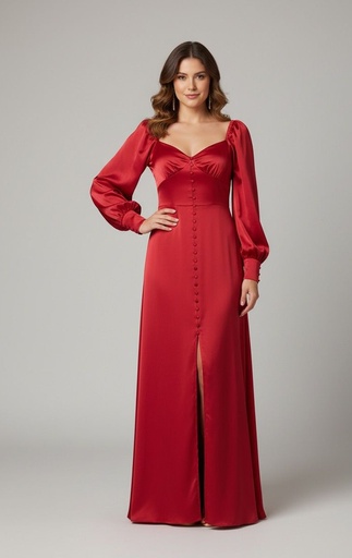 [M10148W] AVAILABLE VESTIDO LRGO OCRE MUJER