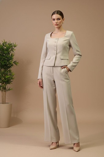 [J14552B] ACTIVE SET CHAQUET-PANTALON BEIGE