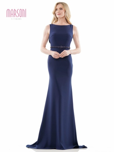 MARSONI VESTIDO AZUL MARINO LARGO MUJER MV1250